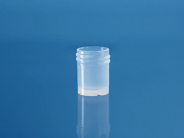 PFA sample vial 15mL w. thread, flat outer bottom