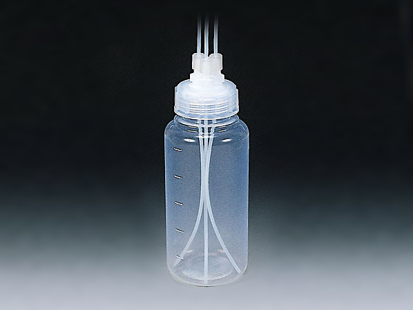 PFA bottle with 3 connections, OD 4mm