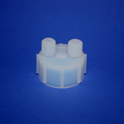 Schraubdeckel aus PFA, 2x 1/8"-Anschlüsse