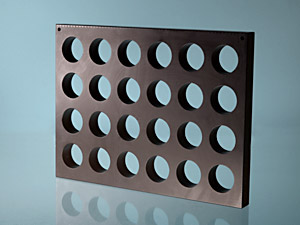 Graphite block 400×300×30mm, with 24 x OD47mm