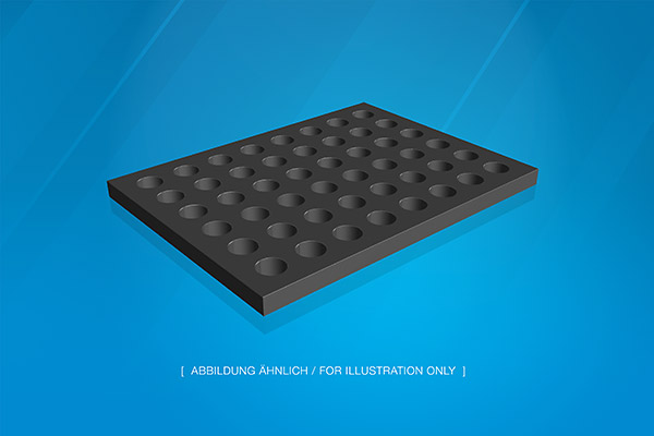 Graphite rack 400x300x20mm for15ml vessels